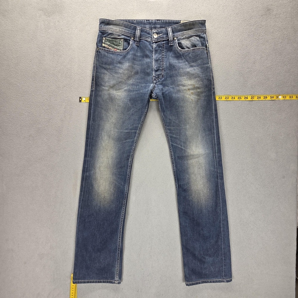 Diesel Jeans Mens 29x32 Blue Safado Regular Slim‎ Straight Stretch Button 0882G
